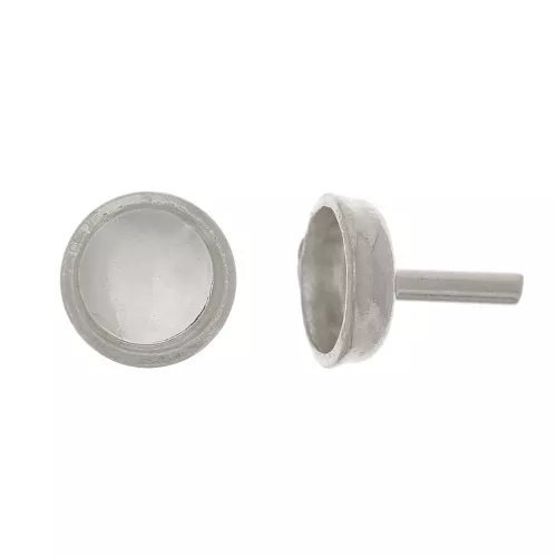 4mm cabochon holder rod - Silver Tone x1