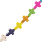 Bead Cross assortment in synthetic Howlite 16 mm Multicolored|raw }}