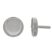 6mm cabochon holder rod - Silver Tone x1|raw }}