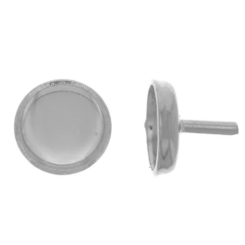 6mm cabochon holder rod - Silver Tone x1