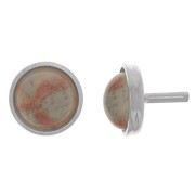 6mm cabochon holder rod - Silver Tone x1