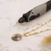 6mm cabochon holder rod - Silver Tone x1