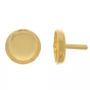 6mm cabochon holder rod - Fine Gold Plated x1