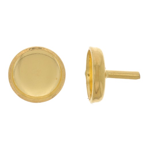 6mm cabochon holder rod - Fine Gold Plated x1