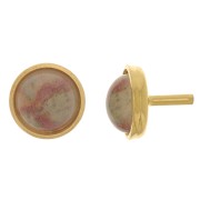 6mm cabochon holder rod - Fine Gold Plated x1