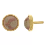 6mm cabochon holder rod - Fine Gold Plated x1