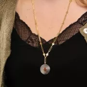 6mm cabochon holder rod - Fine Gold Plated x1