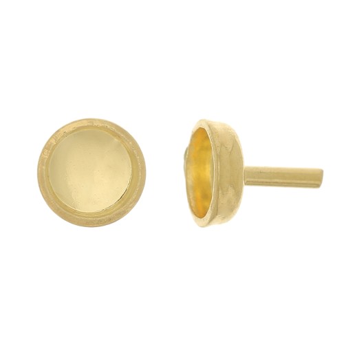 4mm cabochon holder rod - Fine Gold Plated x1