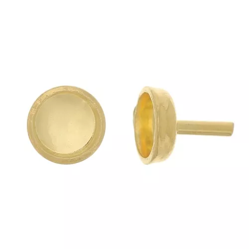 4mm cabochon holder rod - Fine Gold Plated x1
