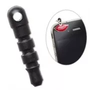 Embout Jack plug pour téléphone portable 18x4mm Noir x1