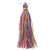 Pompon imitation silky thread 50 mm multicolour x1