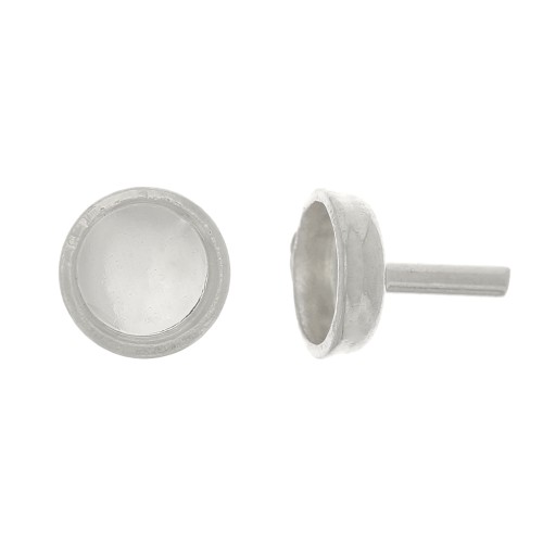 925 Sterling Silver 4mm cabochon holder rod x1