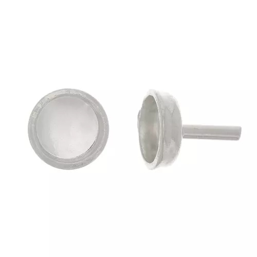 925 Sterling Silver 4mm cabochon holder rod x1