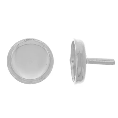 925 Sterling Silver 6mm cabochon holder rod x1