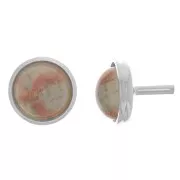 925 Sterling Silver 6mm cabochon holder rod x1