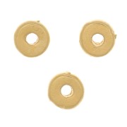 3x1mm Heishi flat round beads - flat drilled discs - 3 microns Gold plated x4|raw }}