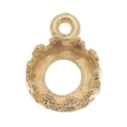 Round pendant setting for 6mm cabochon - 3 microns gold plated x1