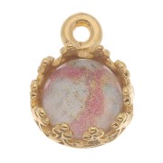 Round pendant setting for 6mm cabochon - 3 microns gold plated x1