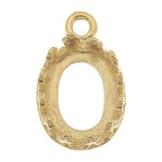 Oval pendant setting for 8x6mm cabochon - 3 micron gold plated x1|raw }}