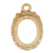 Oval pendant setting for 10x8mm cabochon - 3 micron gold plated x1|raw }}