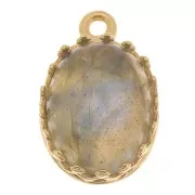 Oval pendant setting for 10x8mm cabochon - 3 micron gold plated x1