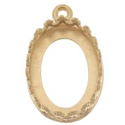 Oval pendant setting for 14x10mm cabochon - 3 micron gold plated x1