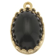 Oval pendant setting for 14x10mm cabochon - 3 micron gold plated x1
