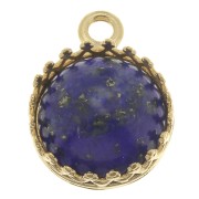 Round pendant setting for 10mm cabochon - 3 microns gold plated x1