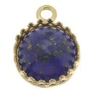 Round pendant setting for 10mm cabochon - 3 microns gold plated x1