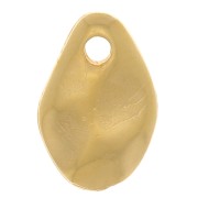 10x6mm Irregular wavy drop Charm - 3 microns Gold plated x1
