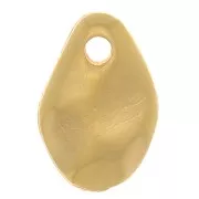 10x6mm Irregular wavy drop Charm - 3 microns Gold plated x1