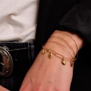 10x6mm Irregular wavy drop Charm - 3 microns Gold plated x1