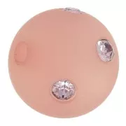 Round Polaris bead with rhinestones 12mm Antique Pink x1
