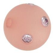 Round Polaris bead with rhinestones  10mm Antique Pink x1