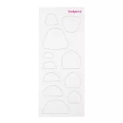 Set jewelry design templates for polymer clay 165x70mm - geometric shapes x6