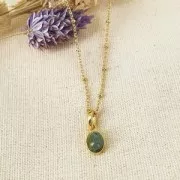 12x7mm 925 Sterling Silver oval faceted Pendant - Amethyst x1