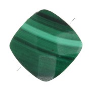 6 mm Square faceted gemstone bead - Malachite x1