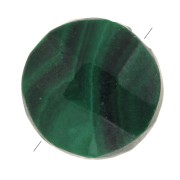 6mm Round faceted gemstone bead - Malachite x1