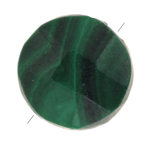 6mm Round faceted gemstone bead - Malachite x1