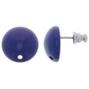 14 mm round resin earstuds - Navy blue x2|raw }}