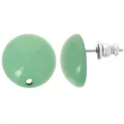 14 mm round resin earstuds - Green x2