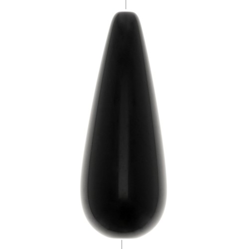 40x16mm Pear-shaped resin bead - Black x1
