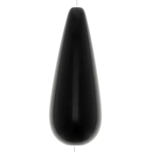40x16mm Pear-shaped resin bead - Black x1