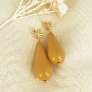 40x16mm Pear-shaped resin bead - Ivory x1