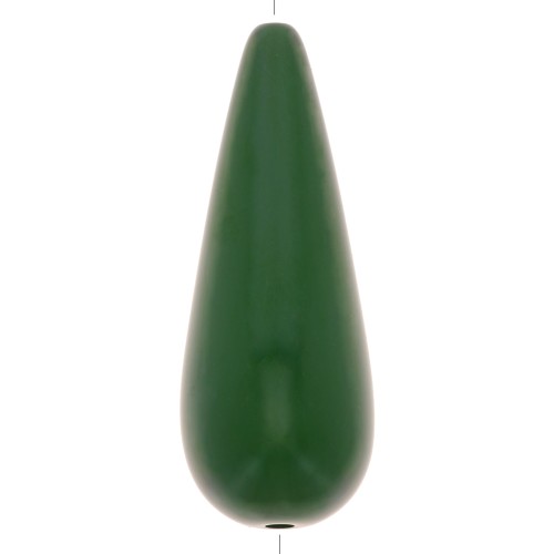 40x16mm Pear-shaped resin bead - Dark green x1