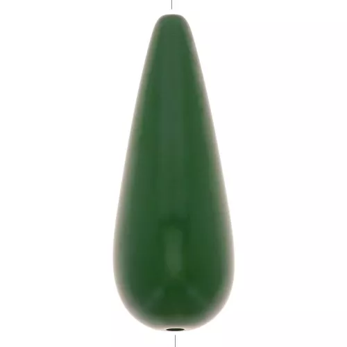 40x16mm Pear-shaped resin bead - Dark green x1