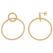 45x35mm Hoop earstuds - Fine Gold plated x2