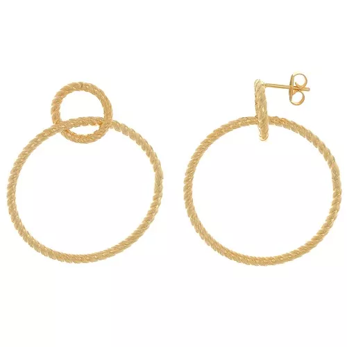 45x35mm Hoop earstuds - Fine Gold plated x2