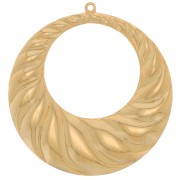 45mm Hollow circle pendant with twisted effect - Fine Gold plated x1|raw }}