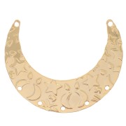 35x26mm Half moon spacer - star pattern - Fine Gold Plated x1|raw }}